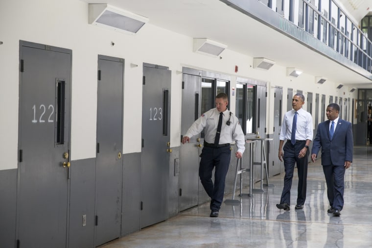 Image: Barack Obama at the El Reno Federal Correctional Institution in El Reno, Okla.