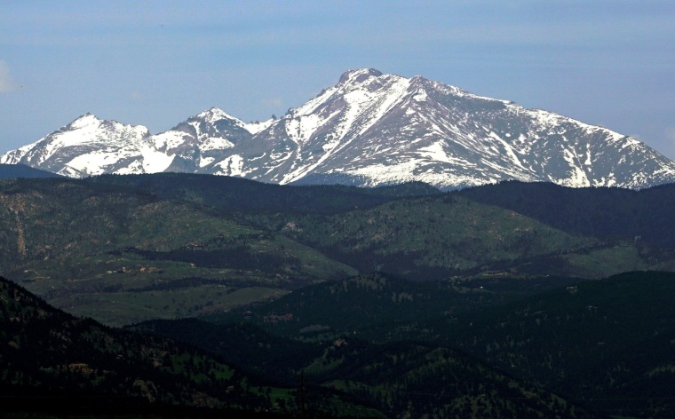 Image: Long's Peak in Rocky Mountain National Park is seen from Boulder