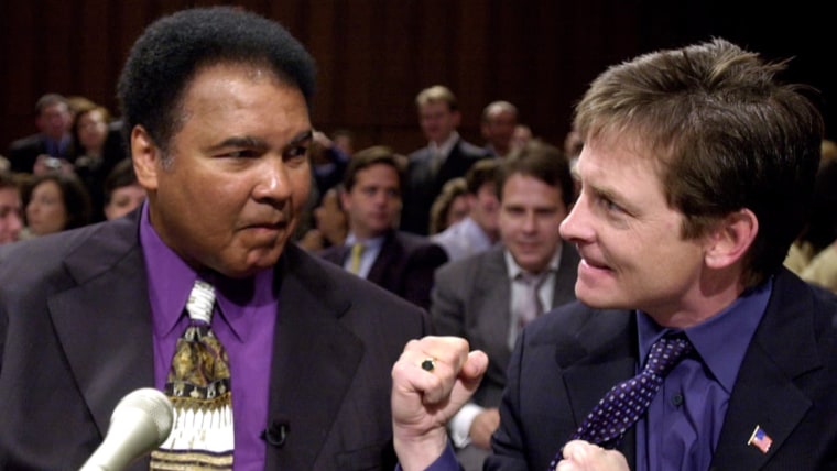 Muhammad Ali and Michael J. Fox