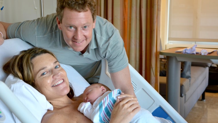 Savannah Guthrie, her husband and newborn baby Vale
