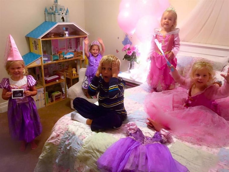 When they learned they were expecting another girl, Andrew and Laura Last came up with this gender announcement idea, which shows their son, Matthew, 6, reacting to the news that another little princess is on the way.