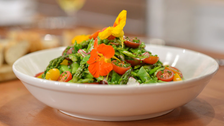 Spring Vegetable Salad with Honey-Lemon Vinaigrette.