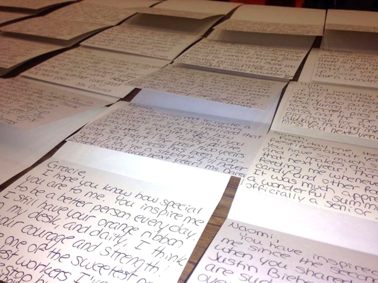 Colorado high school teacher who wrote heartfelt notes to more than 100 students