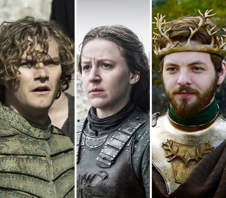 From left, Loras Tyrell played by Finn Jones, Yara Greyjoy played by Gemma Wheland and Renly Baratheon played by Gethin Anthony