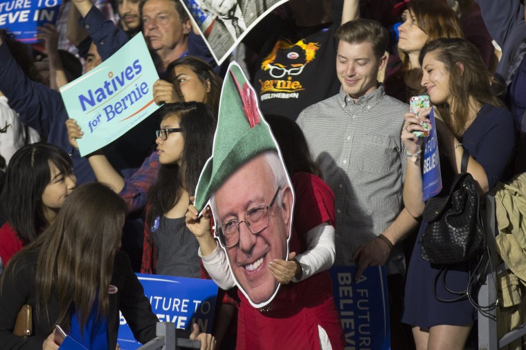 Image: Bernie Sanders Holds Primary Night Rally In Los Angeles Area