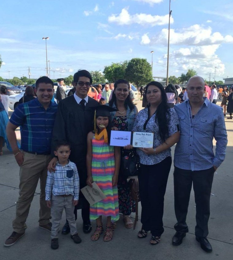 Luis Govea and his family on graduation day.
