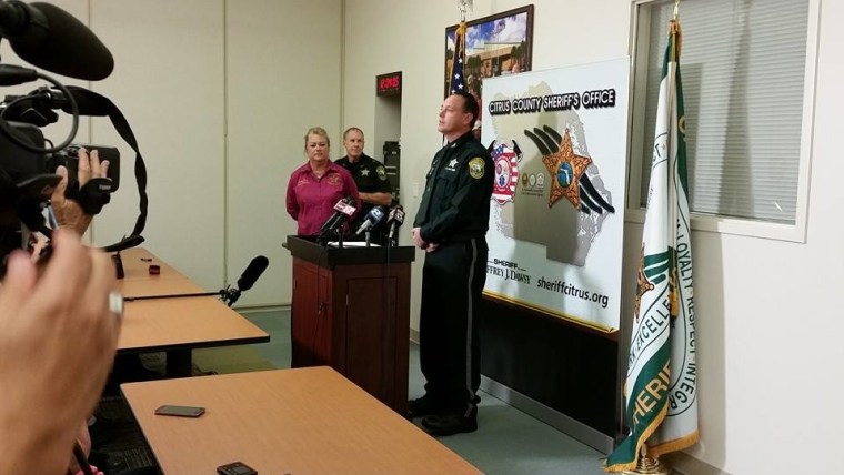 Deputy John Behnen addresses the media about the attempted kidnapping of a 13-year-old girl at the Dollar General in Hernando.