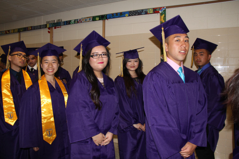 Graduates of the Hmong American Peace Academy charter school in Milwaukee, Wisconsin.