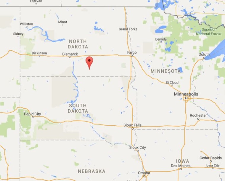 Image: Map showing North Dakota's May Lake