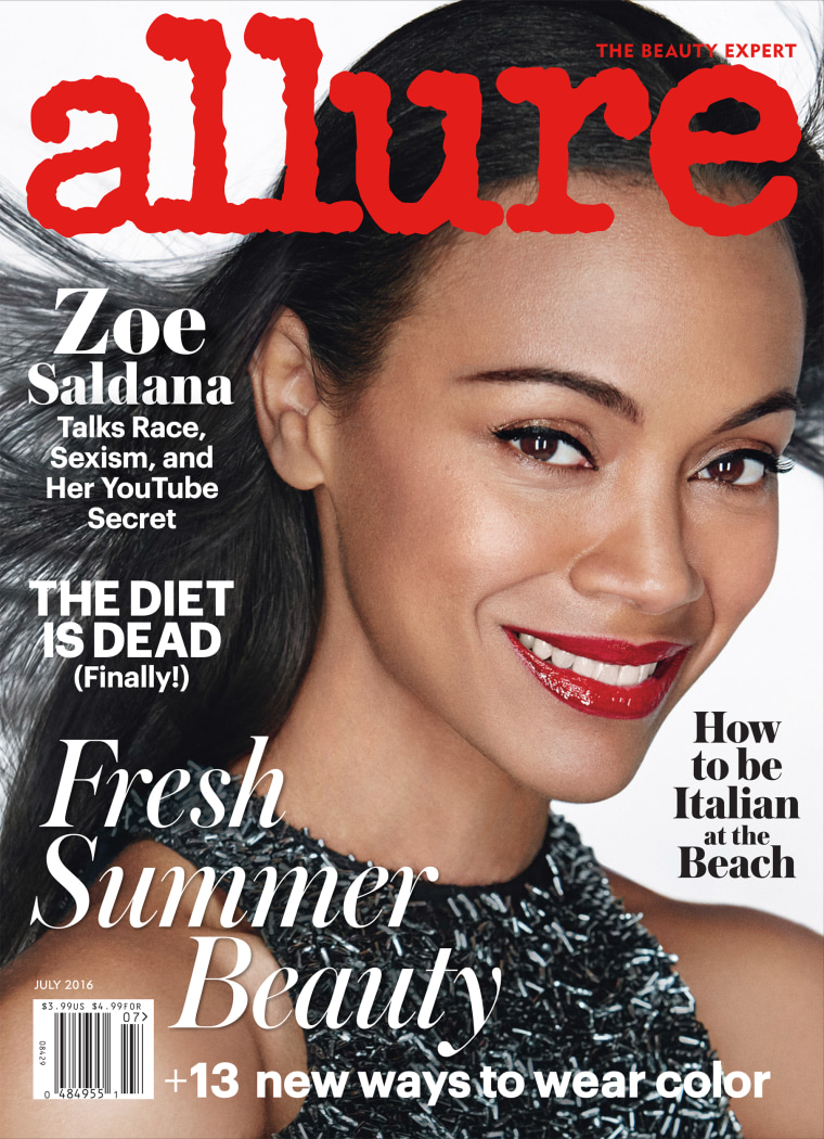 Zoe Saldana on cover of Allure