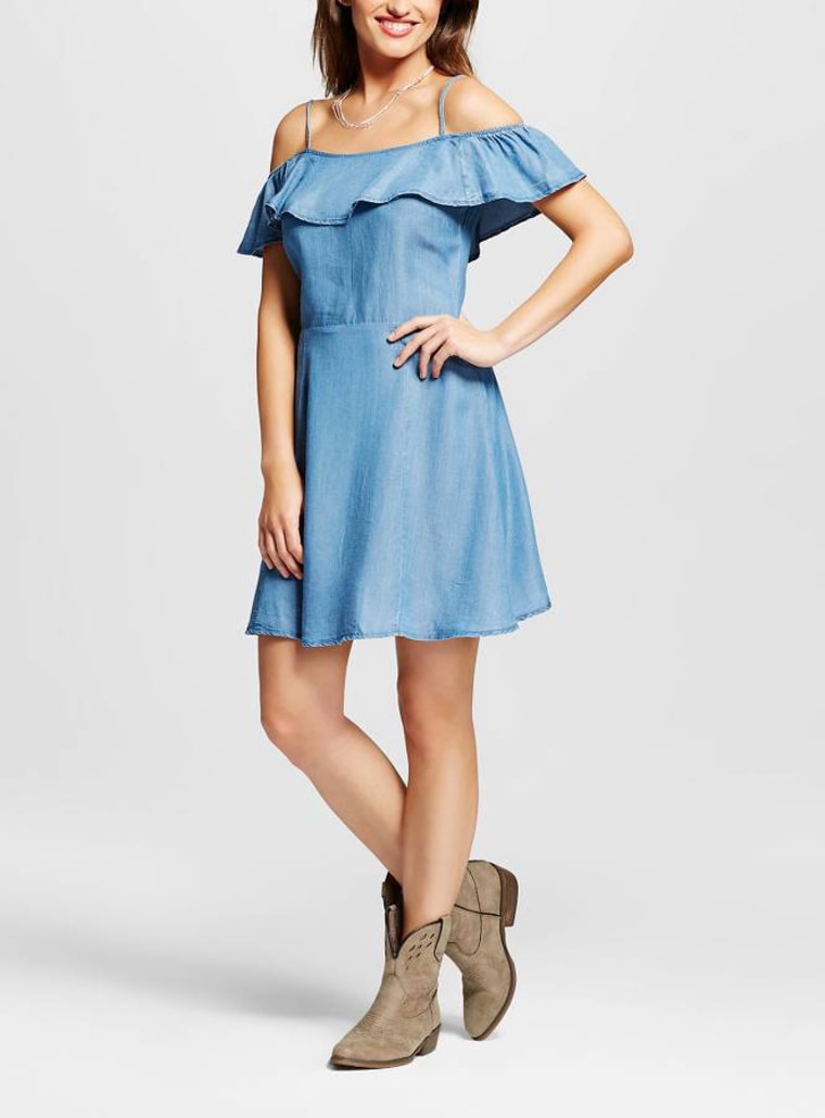 Women's Chambray Fit &amp; Flare Dress
