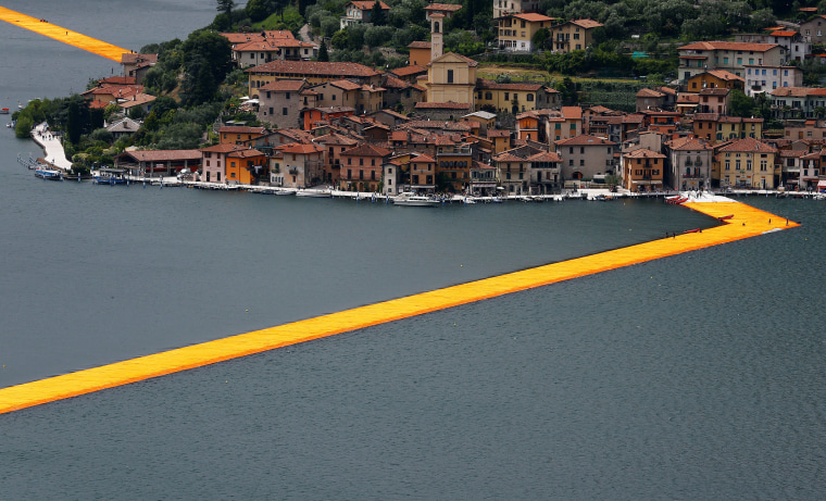 Christo's "The Floating Piers" at Lake Iseo, Italy