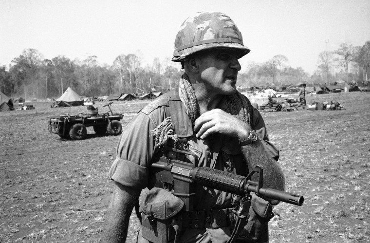 FILE: Colonel Robert Sigholtz from Springfield, Virginia holds a new rifle in March 1967 — the AR-15