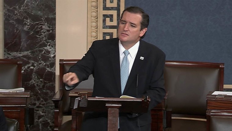 Ted Cruz clocked 21 hours, 18 minutes and 59 seconds on the Senate floor.