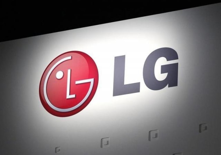 LG Electronics' company logo is displayed at their news conference at the Consumer Electronics Show (CES) in Las Vegas