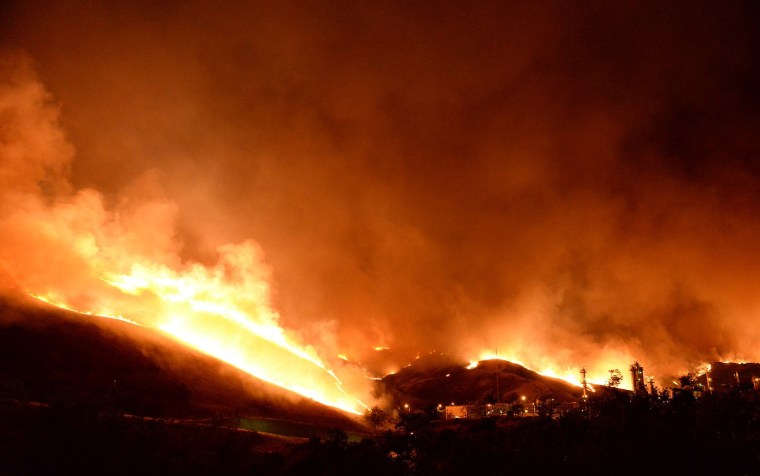 Image: Handout photo of the so-called Sherpa Fire above Santa Barbara, California