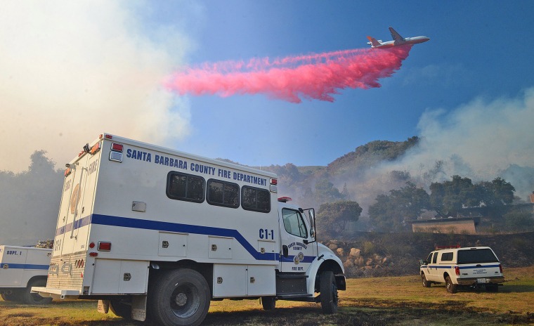 Image: Handout photo of the so-called Sherpa Fire above Santa Barbara, California