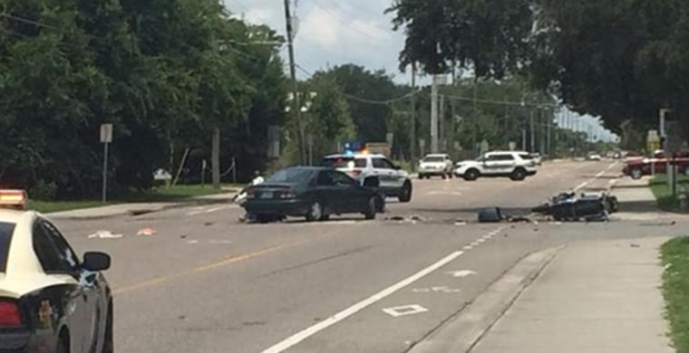 Image: Two Osceola County sheriff'??s deputies were injured in a crash that occurred during the funeral procession