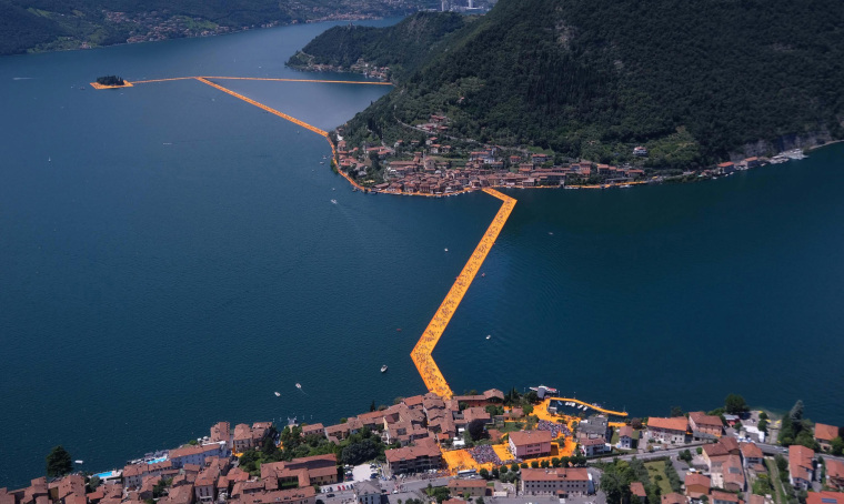 Image: Christo's project for Lake Iseo The Floating Piers