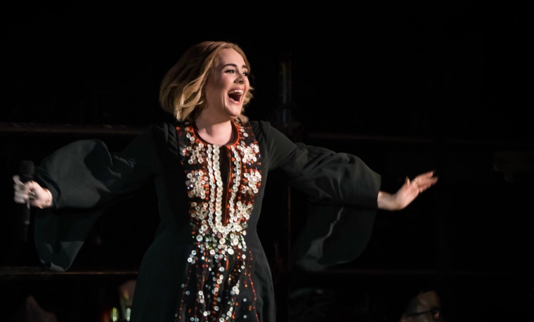 Adele performs at Glastonbury