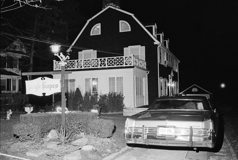 In Nov. 14, 1974 , police and members of the Suffolk County Coroner's Office investigate the murder of six people found shot in Amityville, N.Y. The house made famous in the 1979 film "The Amityville Horror" is up for sale in New York, ghosts not included. The Oscar-nominated film is based on the story of the Lutz family's brief stay in the house in 1975 after six members of the De Feo family were shot and killed as they slept in the home.