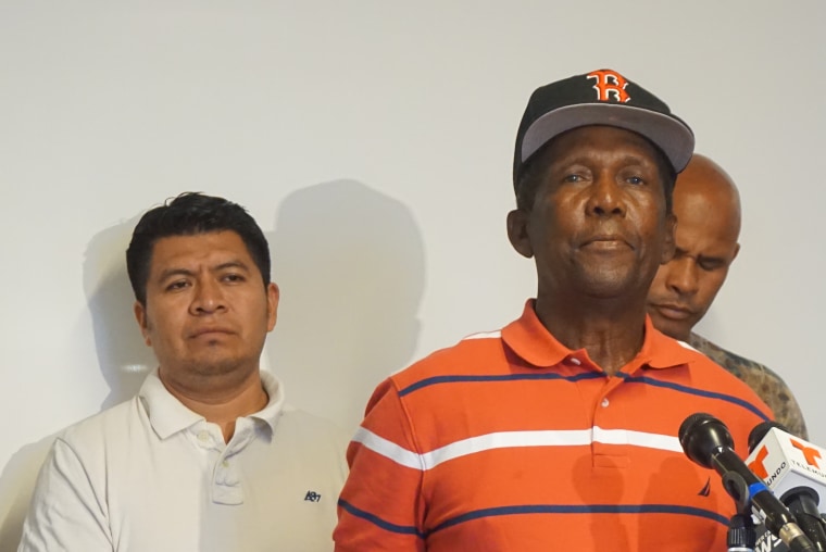 Ramon Alvarez, 70, speaks after receiving the rest of his settlement.