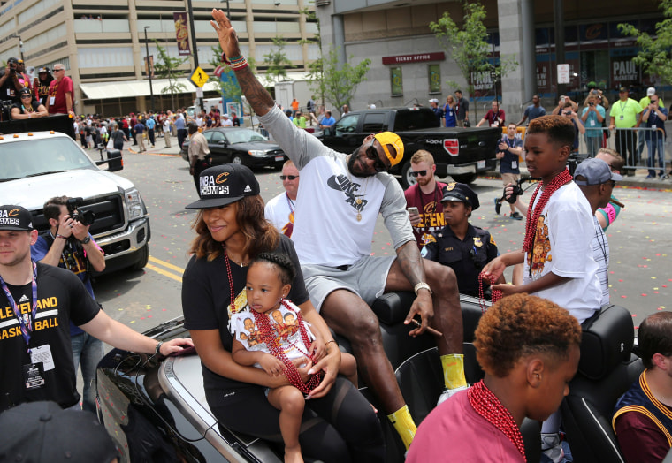 Image: Cleveland Cavaliers Lebron James celebrates the Cavaliers 2016 NBA Championship in downtown Cleveland