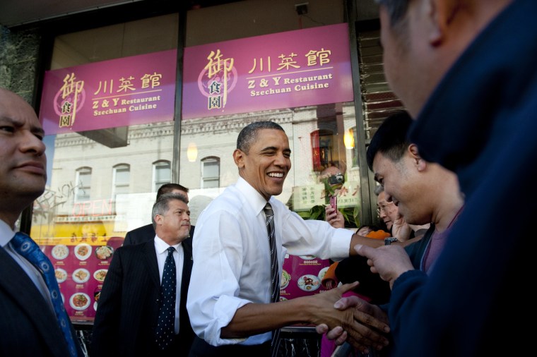 Image: President Barack Obama in San Francisco's Chinatown