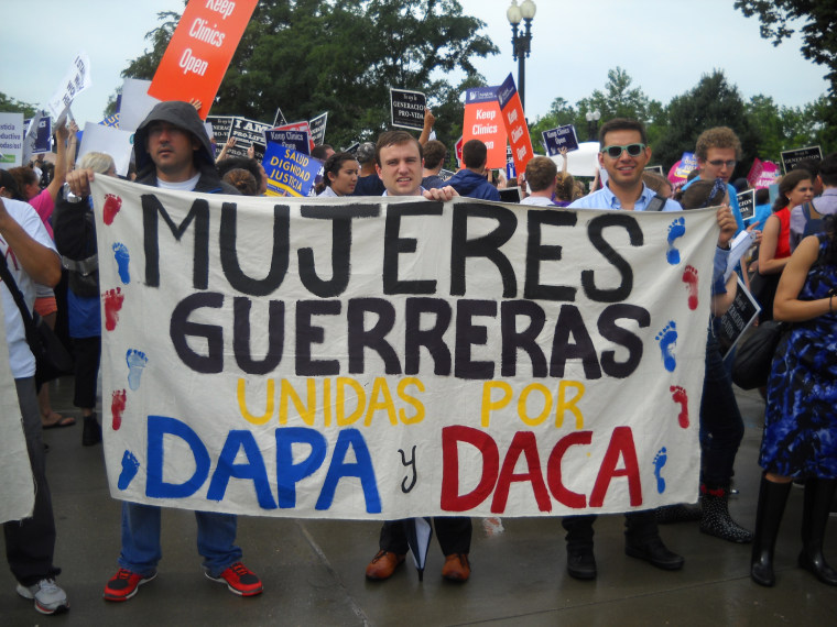 Demonstrators at the U.S. Supreme Court in Washington, D.C. on June 23, 2016