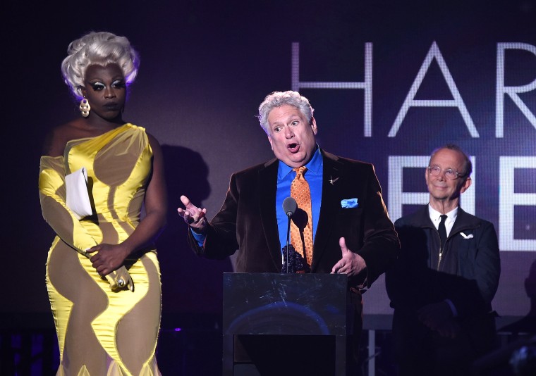 Honoree Harvey Fierstein speaking at the Logo TV 2016 Trailblazer Honors