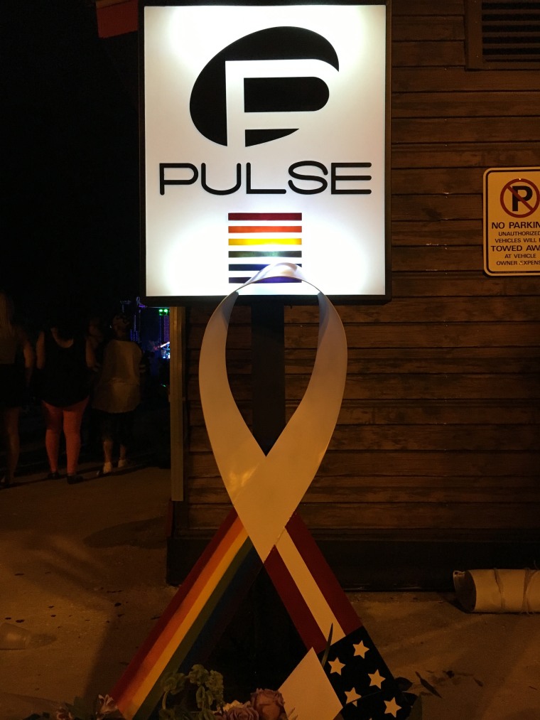 Outside of the Pulse night club fundraiser in the Thornton Park District of Orlando, Florida.