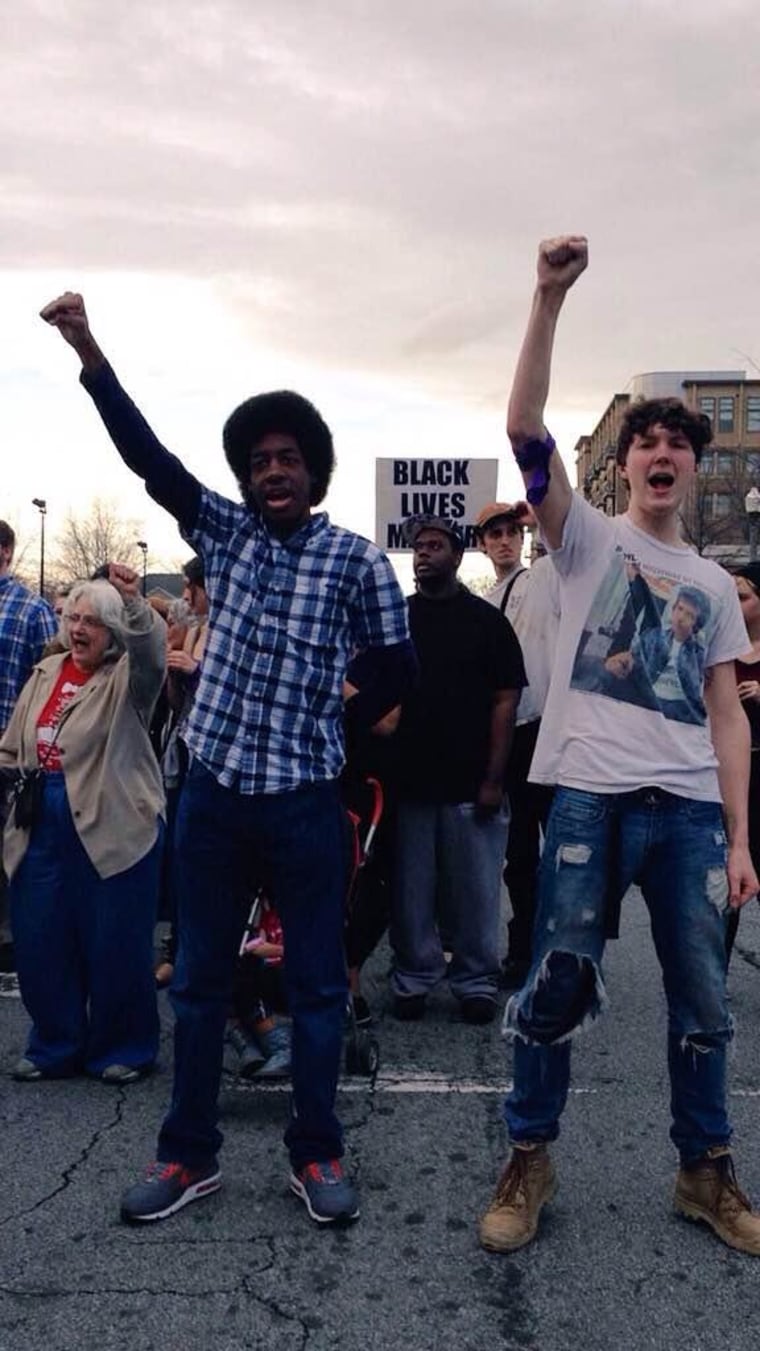 Protestors meet to declare, "Black lives matter."