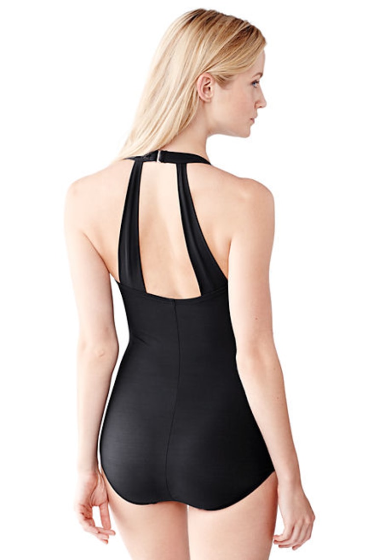 Black one-piece swimsuit
