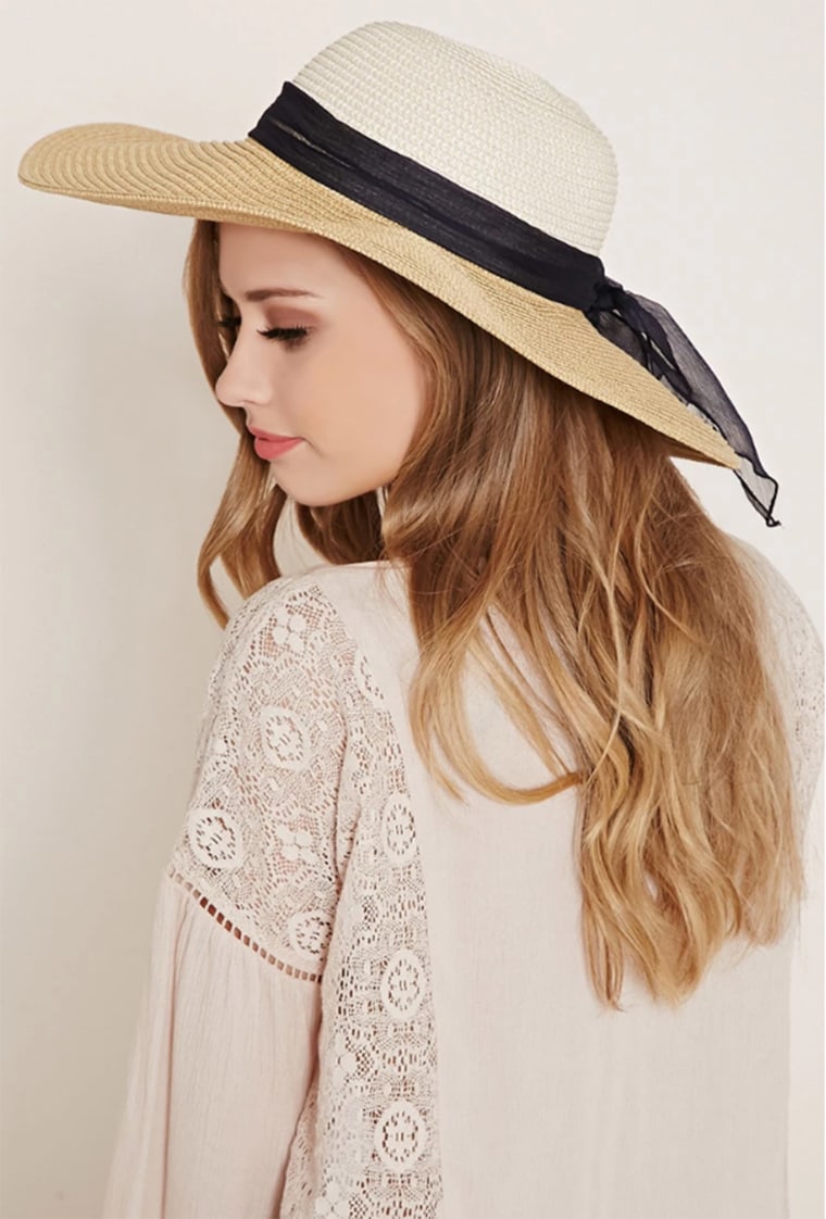 Best beach coverups and hats - Two-Tone Straw Hat, Forever 21