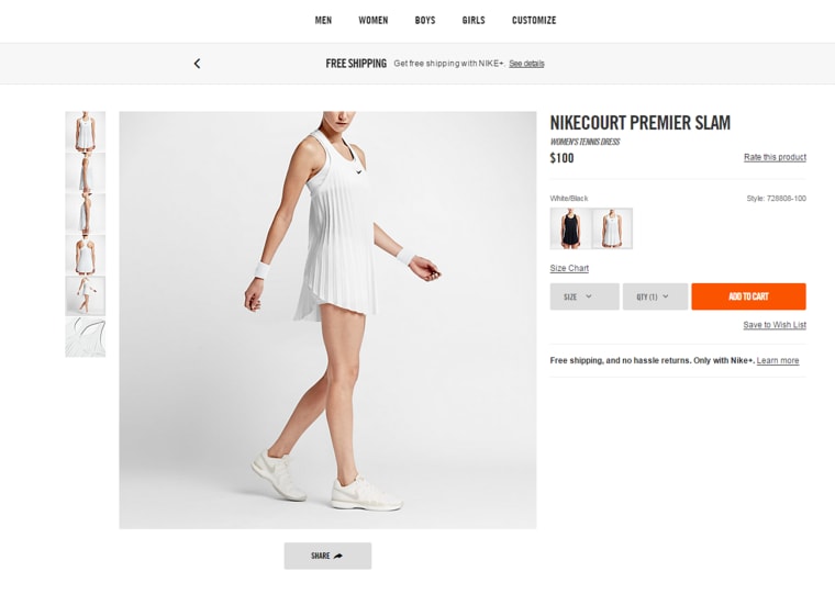 Too short for the court? Nike slammed for Wimbledon dress