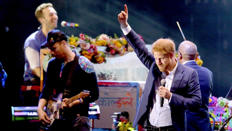 Prince Harry at Coldplay concert