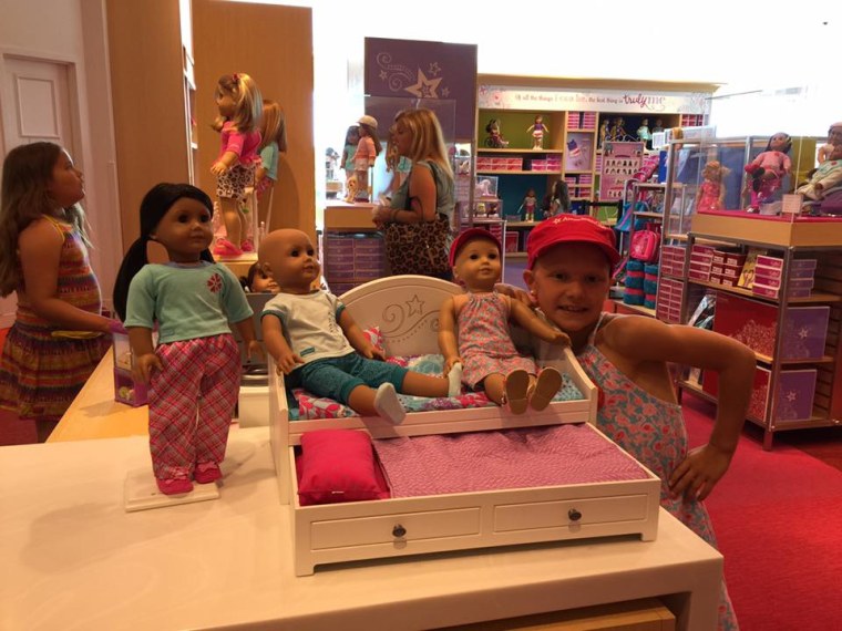 Bailey says her daughter was thrilled to find a trundle bed display at the American Girl store that featured a doll without hair.