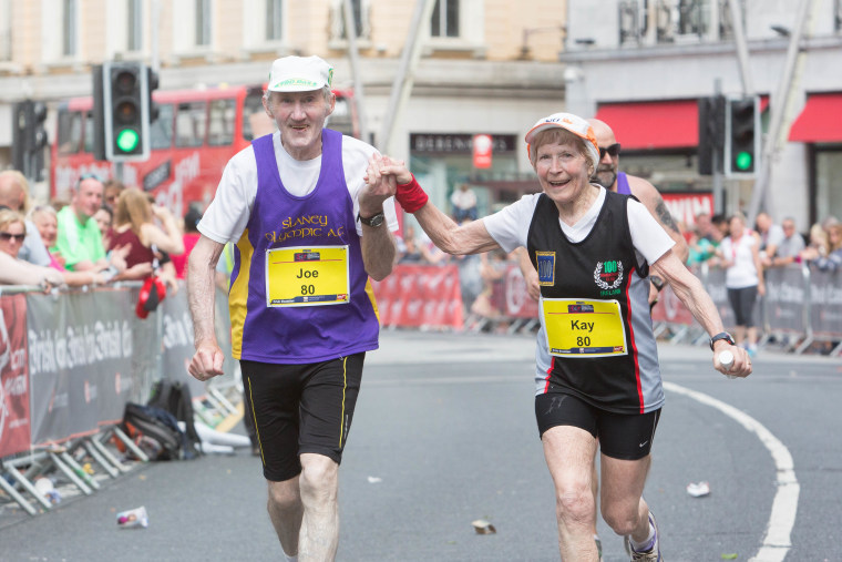 Kay and Joe O'Regan finish marathon hand in hand