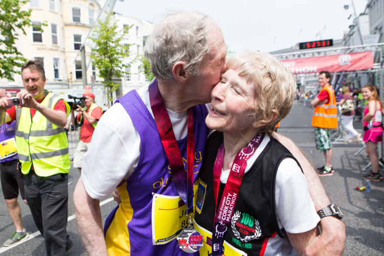 Kay and Joe O'Regan finish marathon hand in hand