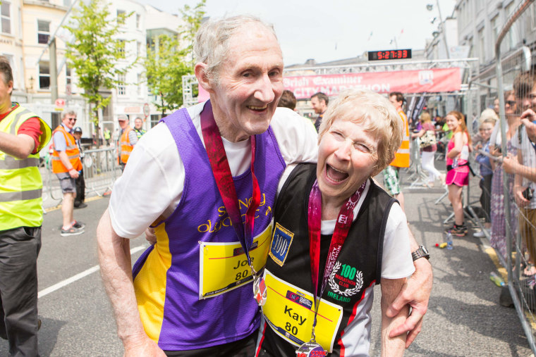 Kay and Joe O'Regan finish marathon hand in hand