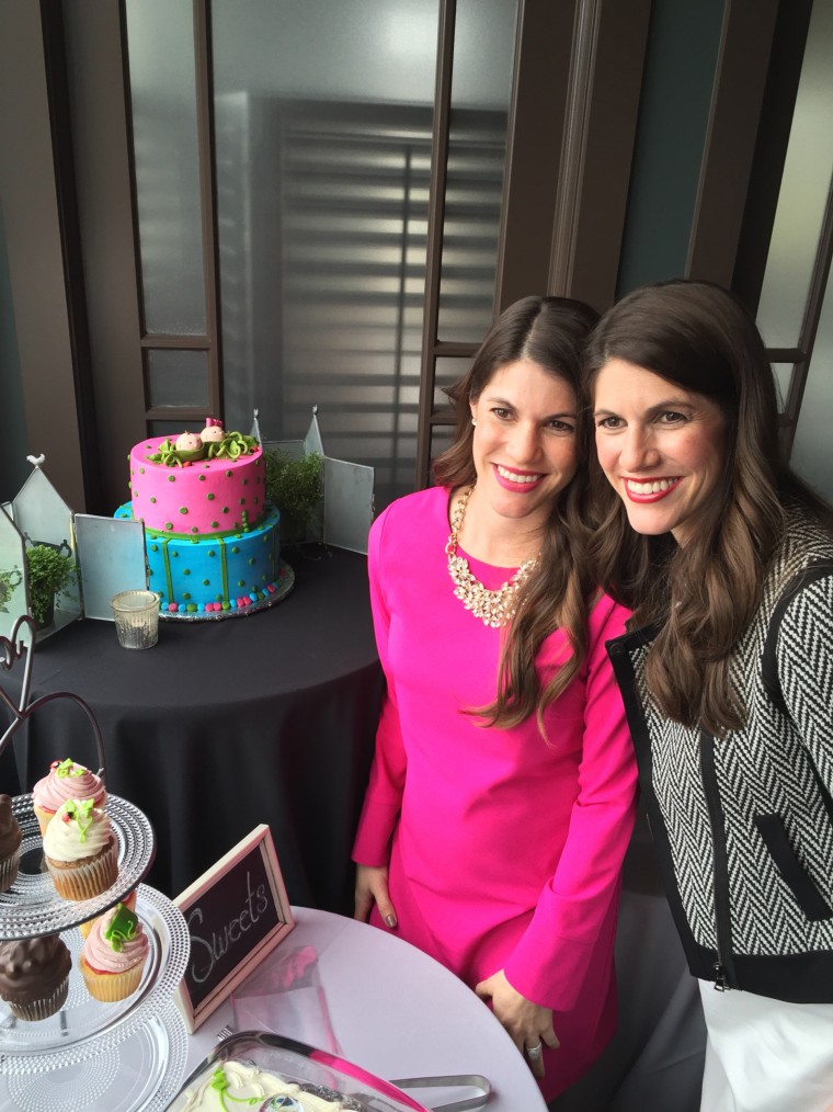 Sisters Sarah Mariuz and Leah Rodgers at their baby shower.