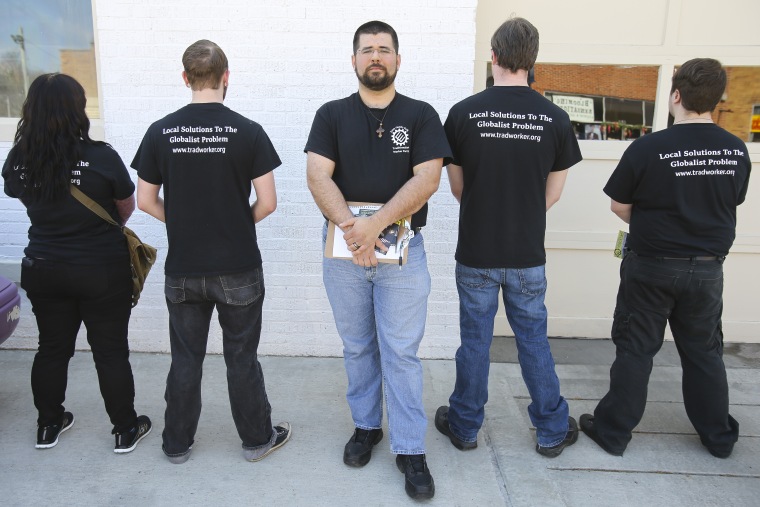 Matthew Heimbach, chairman of the Traditionalist Worker Party, and party supporters spent the day organizing and mobilizing the white working class to fight for faith, family, and folk by spreading the word and handing out leaflets in Beattyville, KY.