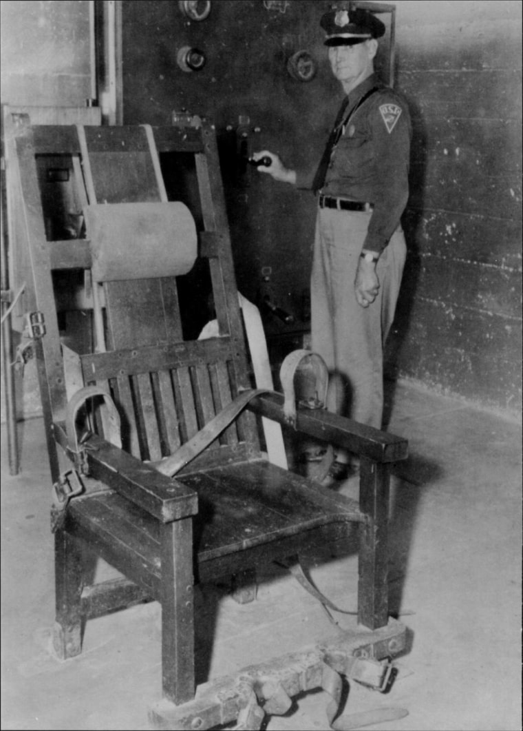 "Old Sparky" the electric chair that was once used at the Oklahoma State Penitentiary.