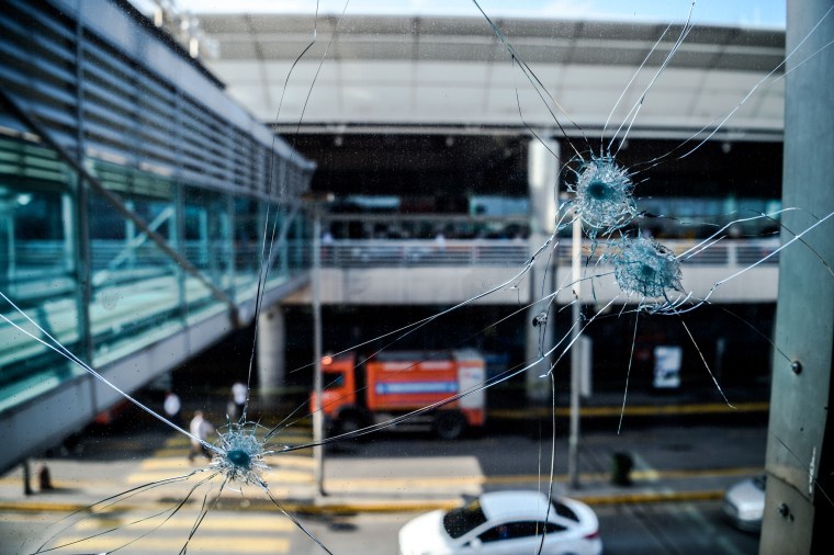 Image: Bullet impacts at Ataturk Airport in Istanbul