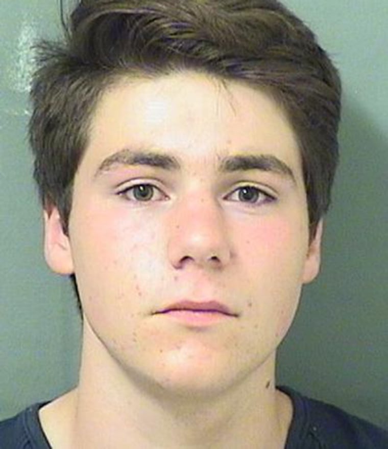 Luke Gatti, 20, of Bayville, New York, is accused of assaulting a police officer in Boca Raton, Florida.