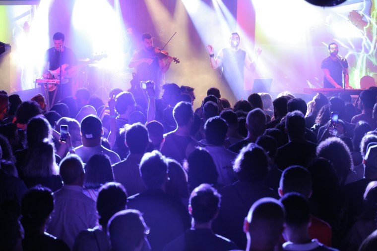 Lebanese band Mashrou' Leila plays in New York City.