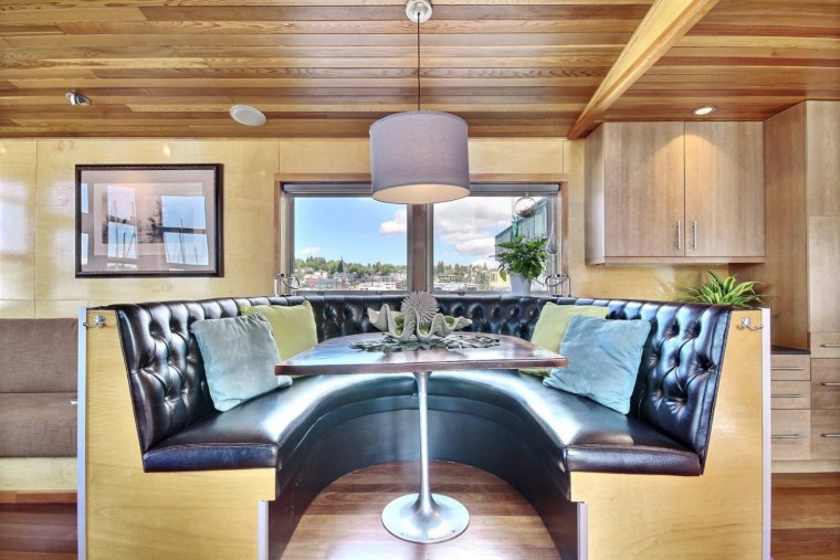Dining area of Seattle houseboat