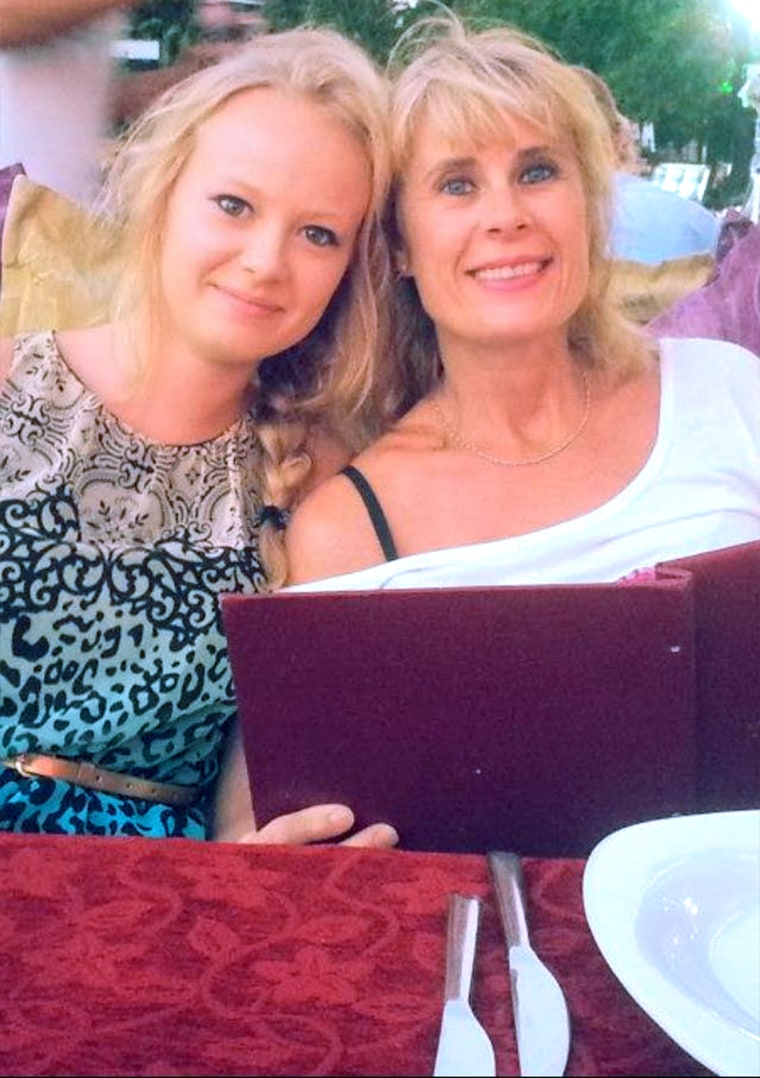 Freja Nicholson with her mother