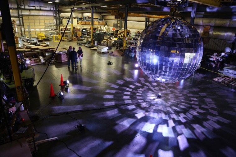 Image: Louisville paid tribute to its history as the disco ball capital of the world by creating an 11-foot-wide version