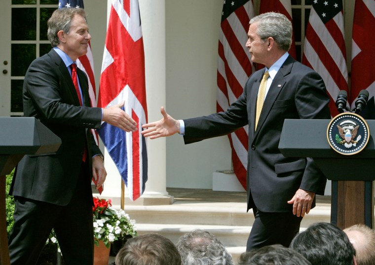 Image: Tony Blair and George W. Bush in 2007